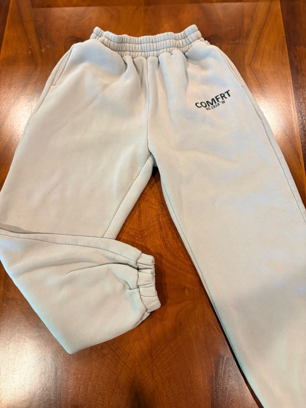 COMFRT Beige Cozy Sweatpants, men’s, size L, waist 20’ inches - Picture 3 of 7